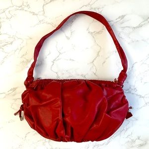 KRIZZ Shoulder Bag. Red. Genuine Leather.